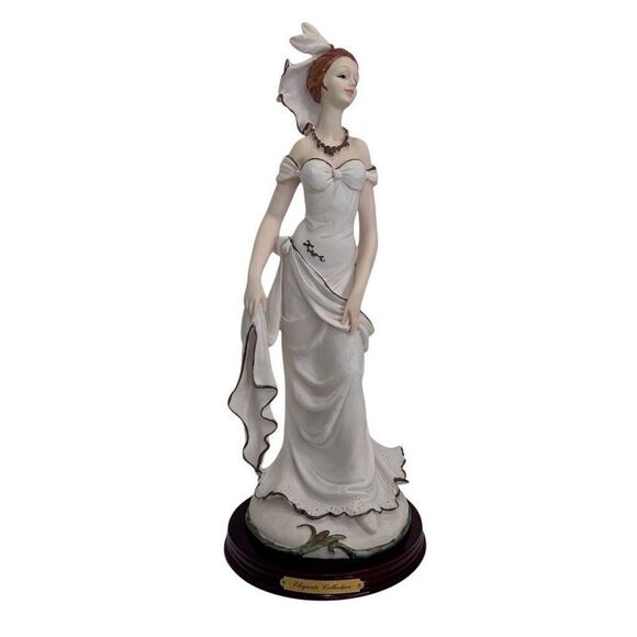 Elegante Collection Victorian Lady Figurine 14" Cream Polyresin Round Base - Picture 12 of 15